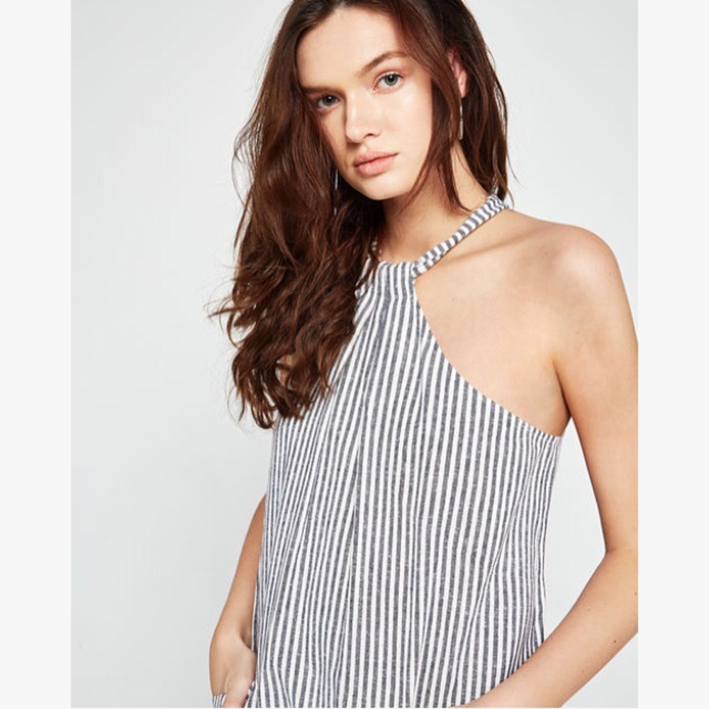 BCBGeneration Striped Halter A-Line Dress